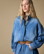 Chaqueta oversize algodón - Azul
