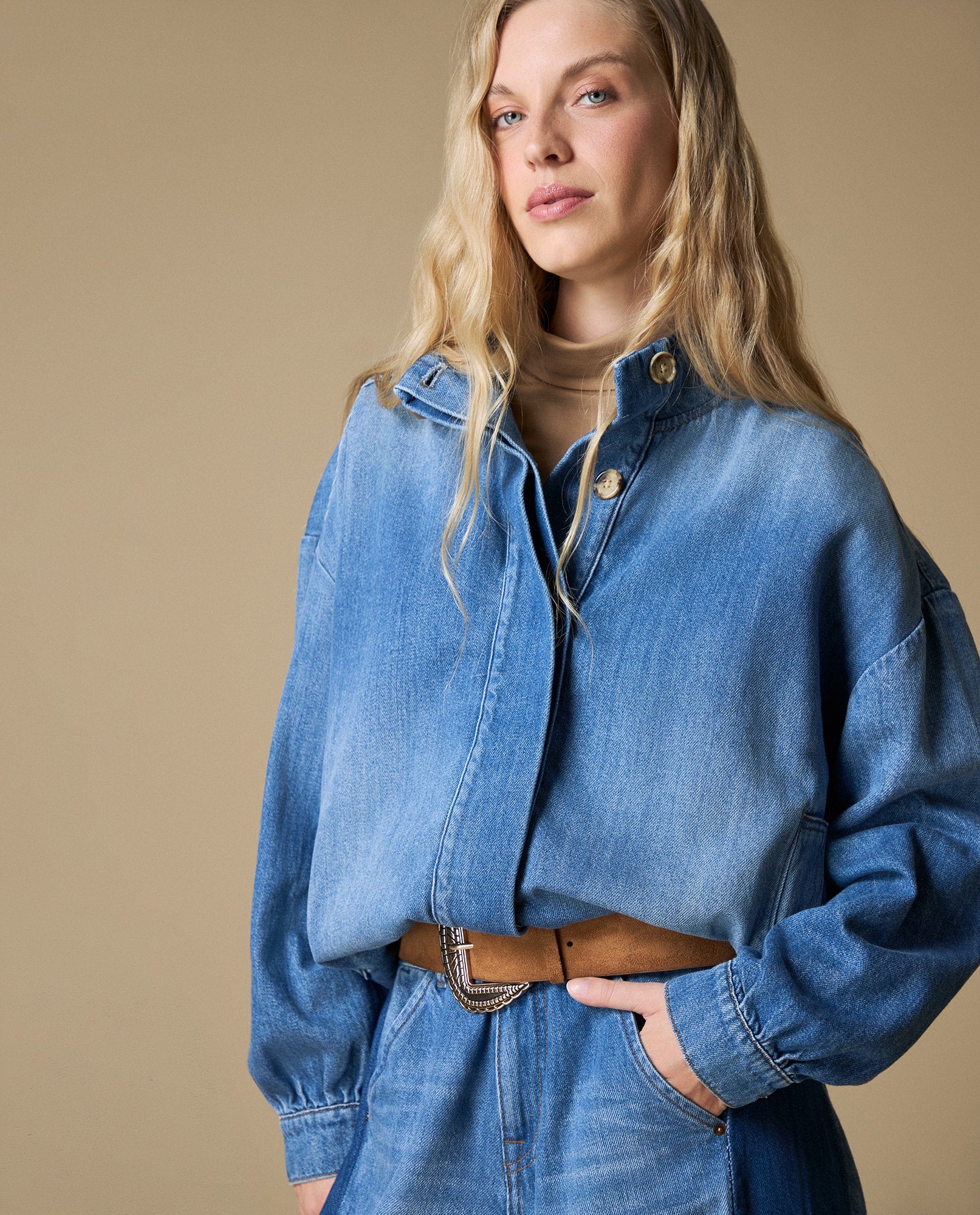 Chaqueta oversize algodón - Azul 34_623H013_AZU193933_4