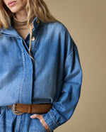 Chaqueta oversize algodón - Azul