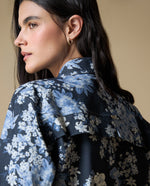 Chaqueta floral azul y blanca - Azul
