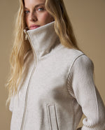 Chaqueta media cremallera central - Beige