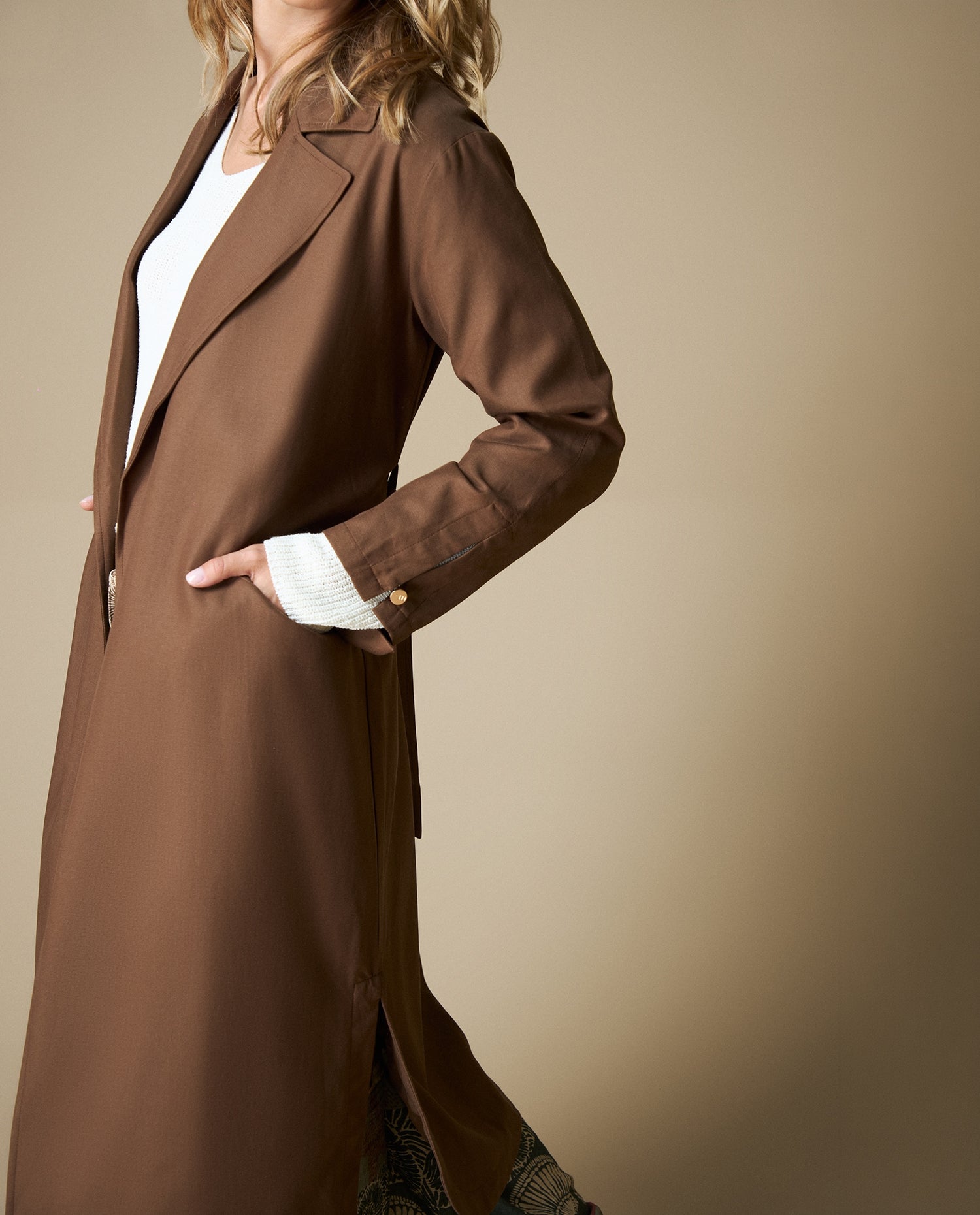 Chaqueta Esprit Largo Medio - Café