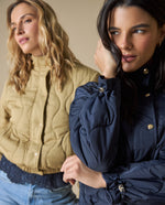 Chaqueta acolchada con botones - Azul