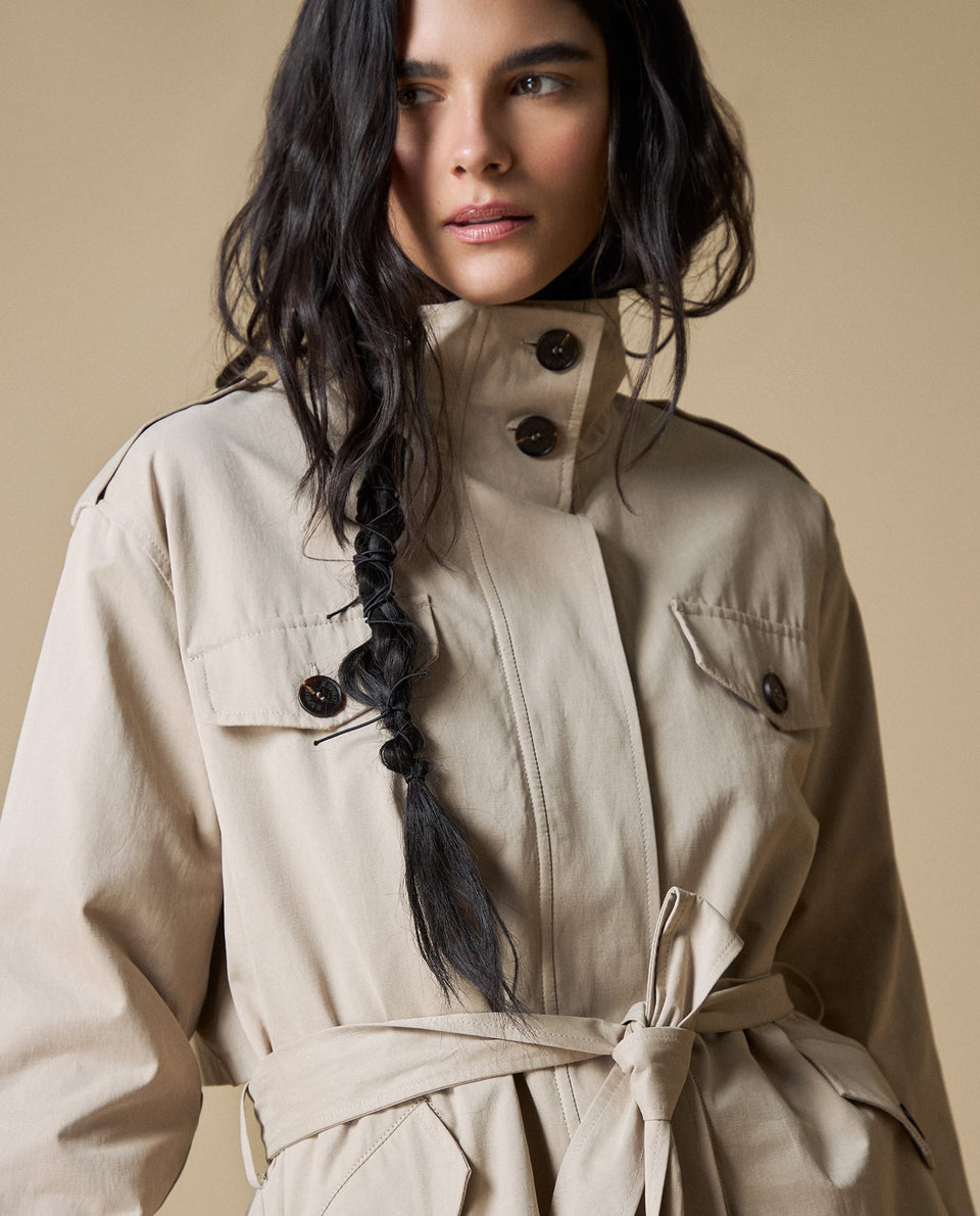 Chaqueta Cinturón Ajustable Beige - Beige 34_623H217_BEI151307_3