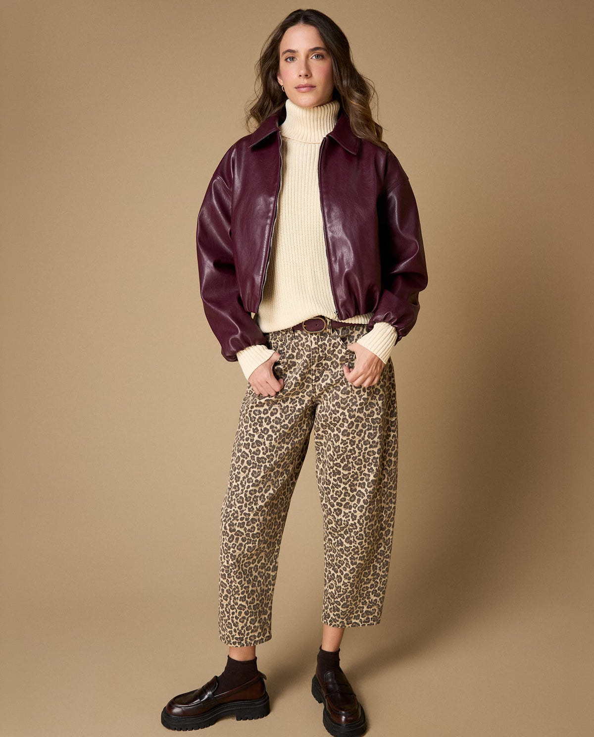 Chaqueta efecto cuero oversize - Rojo 34_623H228_ROJ191617_4