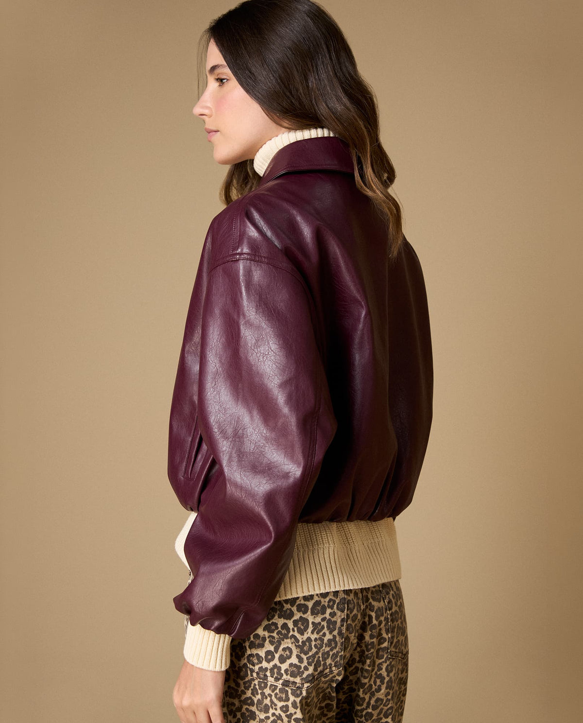 Chaqueta efecto cuero oversize - Rojo 34_623H228_ROJ191617_6