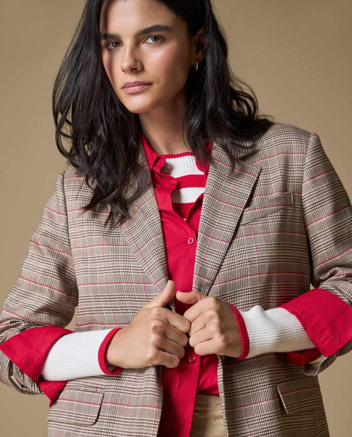 Blazer a cuadros clásico - Beige 34_623H231_BEI171022_0