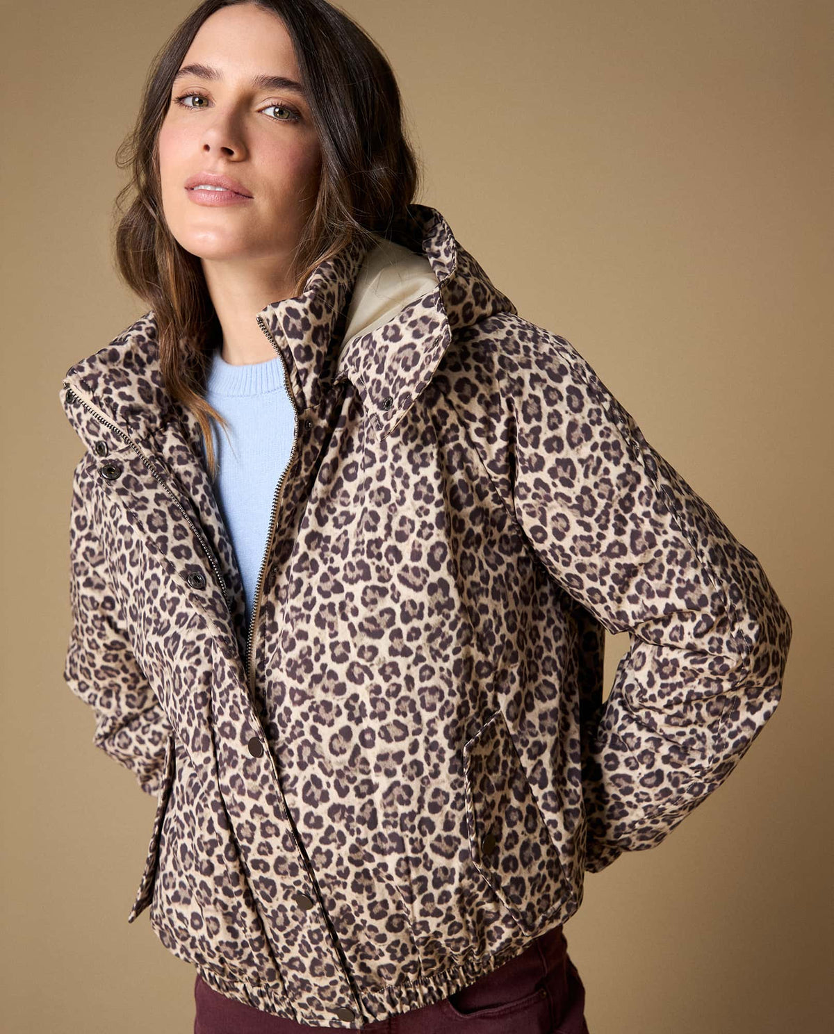Chaqueta oversize animal print - Café 34_623H233_CAF161336_3
