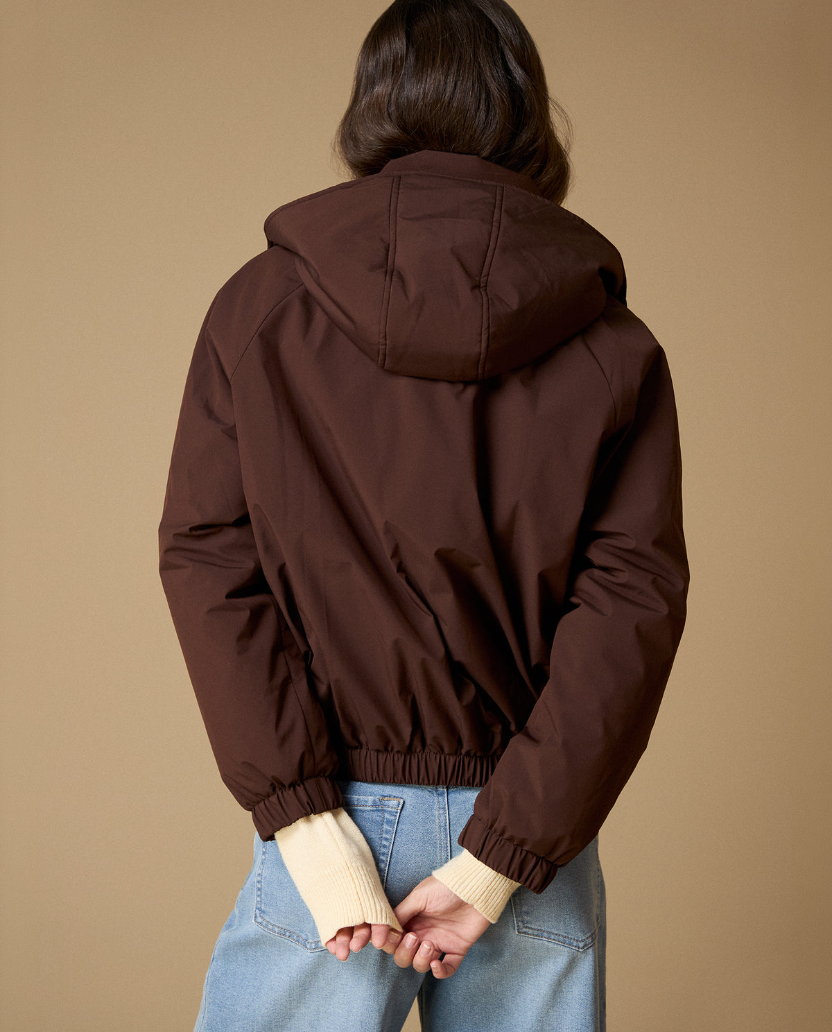 Chaqueta regular cuello alto - Cafe 34_623H234_CAF191118_5
