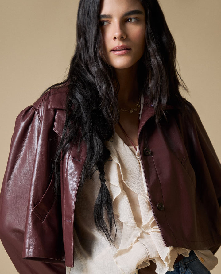 Chaqueta de cuero regular - Cafe 34_623H245_CAF191327_0