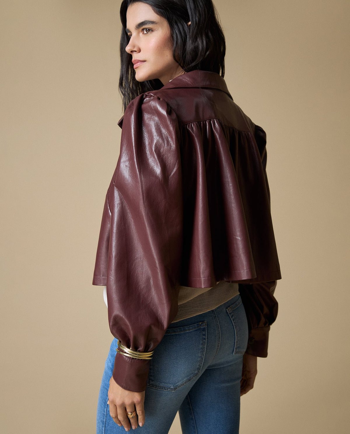 Chaqueta de cuero regular - Cafe 34_623H245_CAF191327_6