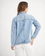 Chaqueta en denim tono medio para mujer - Azul
