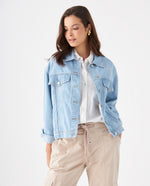 Chaqueta tipo trucker para mujer - Azul