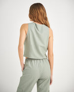 Chaleco con ajuste de botones para mujer - Verde