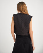 Chaleco con apliques decorativos para mujer - Negro