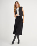 Chaleco con apliques decorativos para mujer - Negro