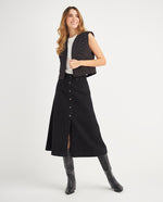 Chaleco con apliques decorativos para mujer - Negro