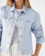 Chaqueta larga en denim para mujer - Azul