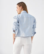 Chaqueta larga en denim para mujer - Azul