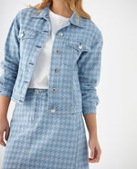 Chaqueta con diseño gallineto para mujer - Azul