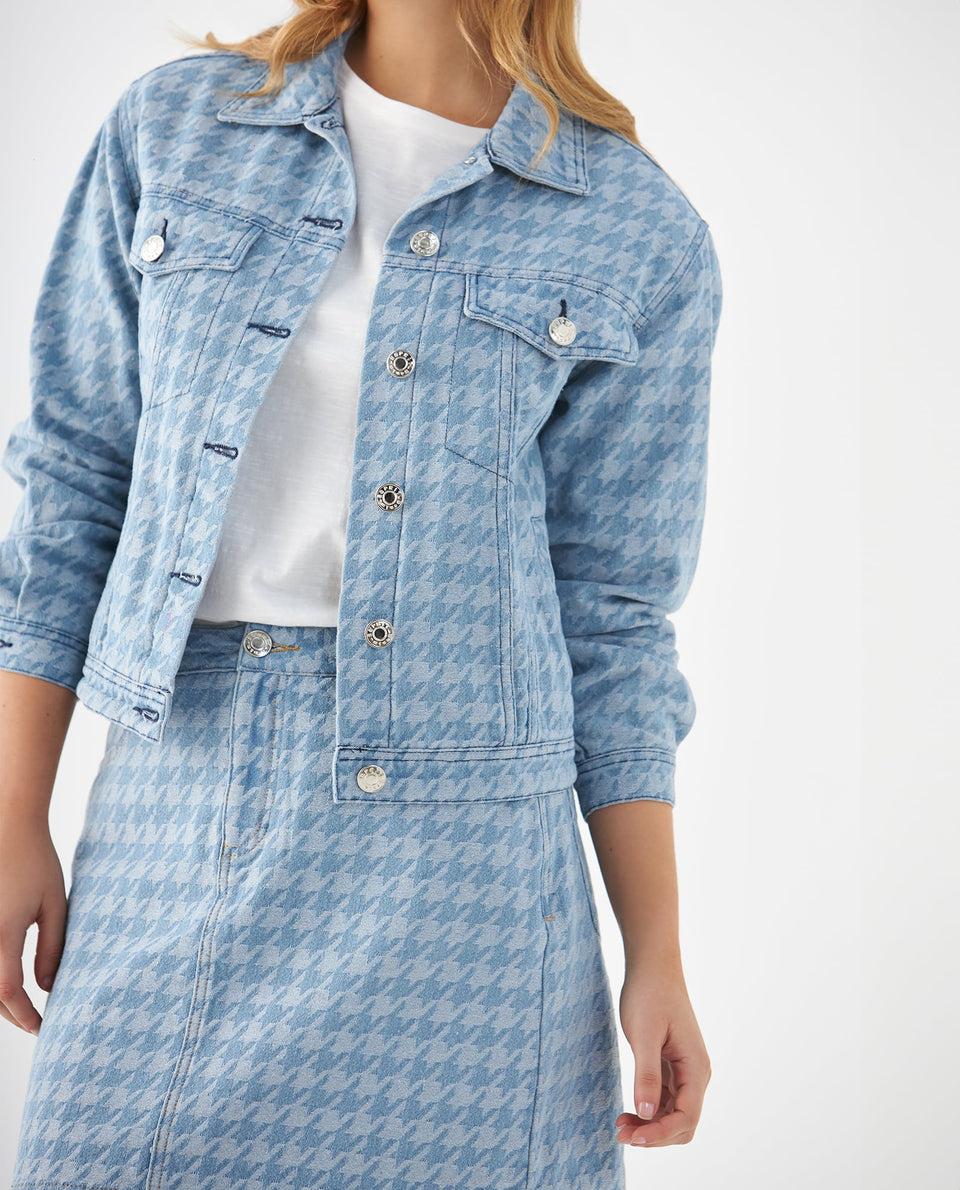 Chaqueta con diseño gallineto para mujer - Azul 34_629F024_AZU174027_3