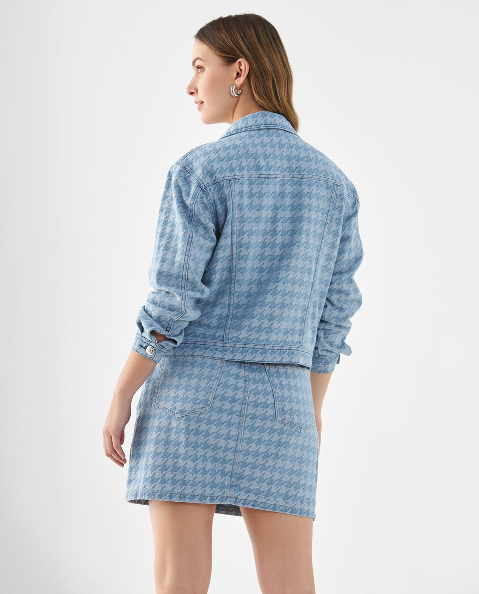 Chaqueta con diseño gallineto para mujer - Azul 34_629F024_AZU174027_4