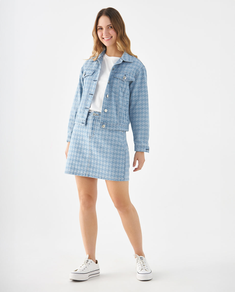 Chaqueta con diseño gallineto para mujer - Azul 34_629F024_AZU174027_5