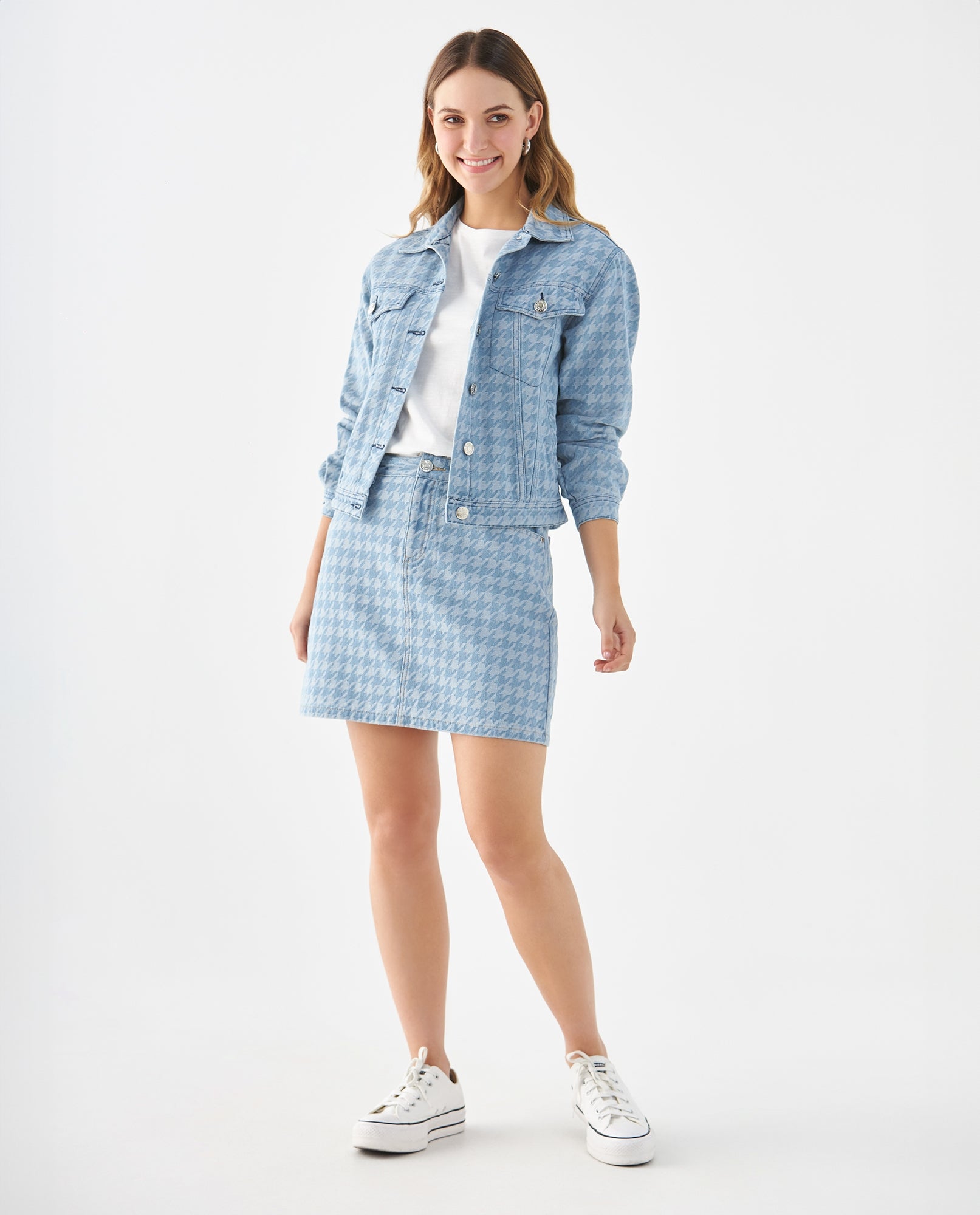Chaqueta con diseño gallineto para mujer - Azul 34_629F024_AZU174027_6