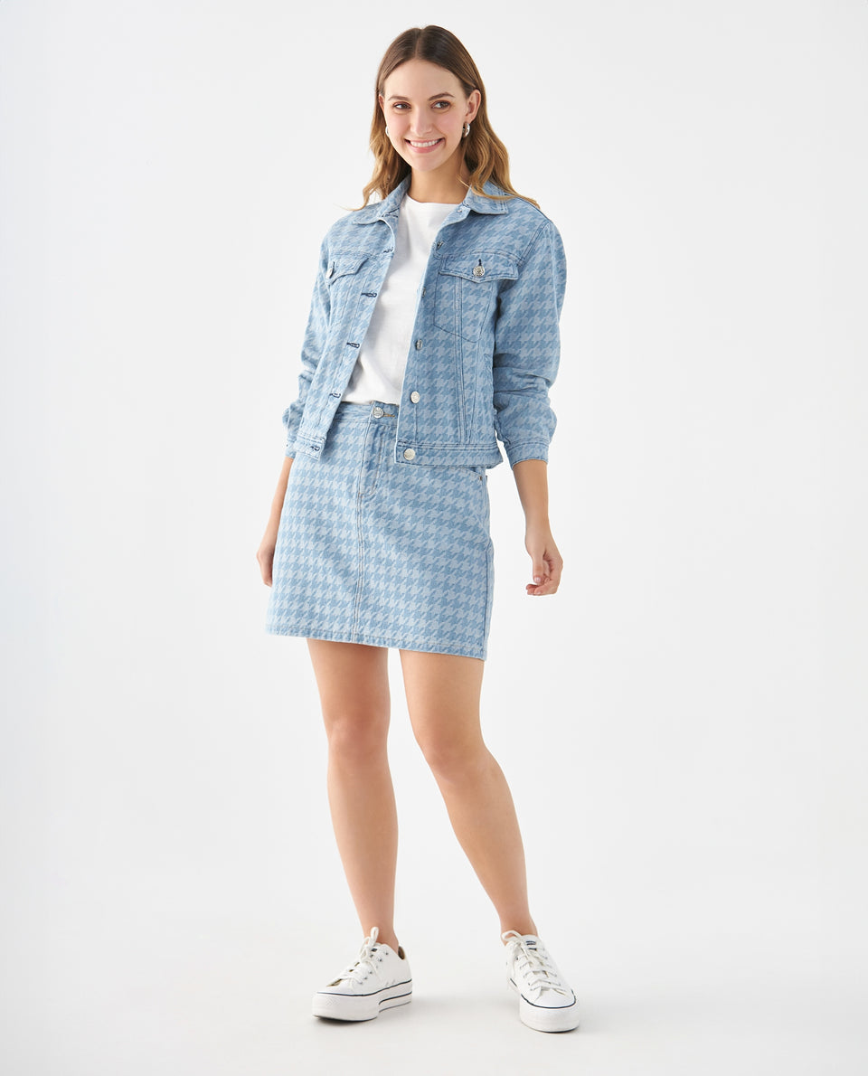 Chaqueta con diseño gallineto para mujer - Azul 34_629F024_AZU174027_6
