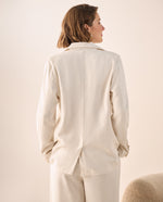 Blazer Blanco Oversized con Botones Dorados - Blanco