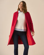 Abrigo tipo trench con bolsillos para mujer  - Rojo