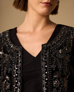 Chaqueta Negra con Lentejuelas Doradas - Negro 34_629G224_NEG190303_5