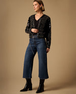 Chaqueta Negra con Lentejuelas Doradas - Negro 34_629G224_NEG190303_7