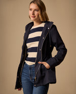 Chaqueta con Capucha y Forro Animal Print - Azul