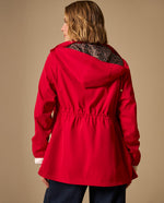 Chaqueta con Capucha y Forro Animal Print - Rojo