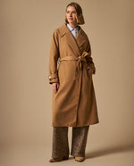 Gabardina Beige Cruzada con Cinturón - Beige