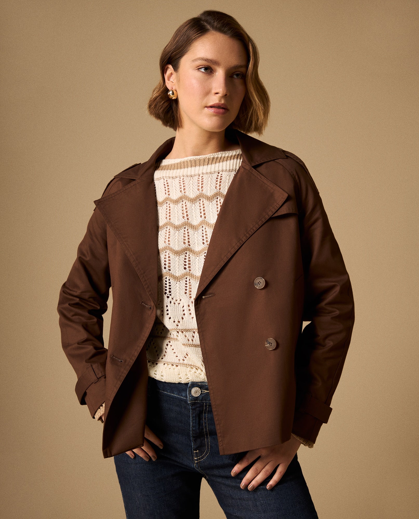 Chaqueta Café Mocca Doble Botonadura - Café 34_629G232_CAF161334_0