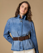 Chaqueta denim cuello alto mujer - Azul 34_629H005_AZU174027_0