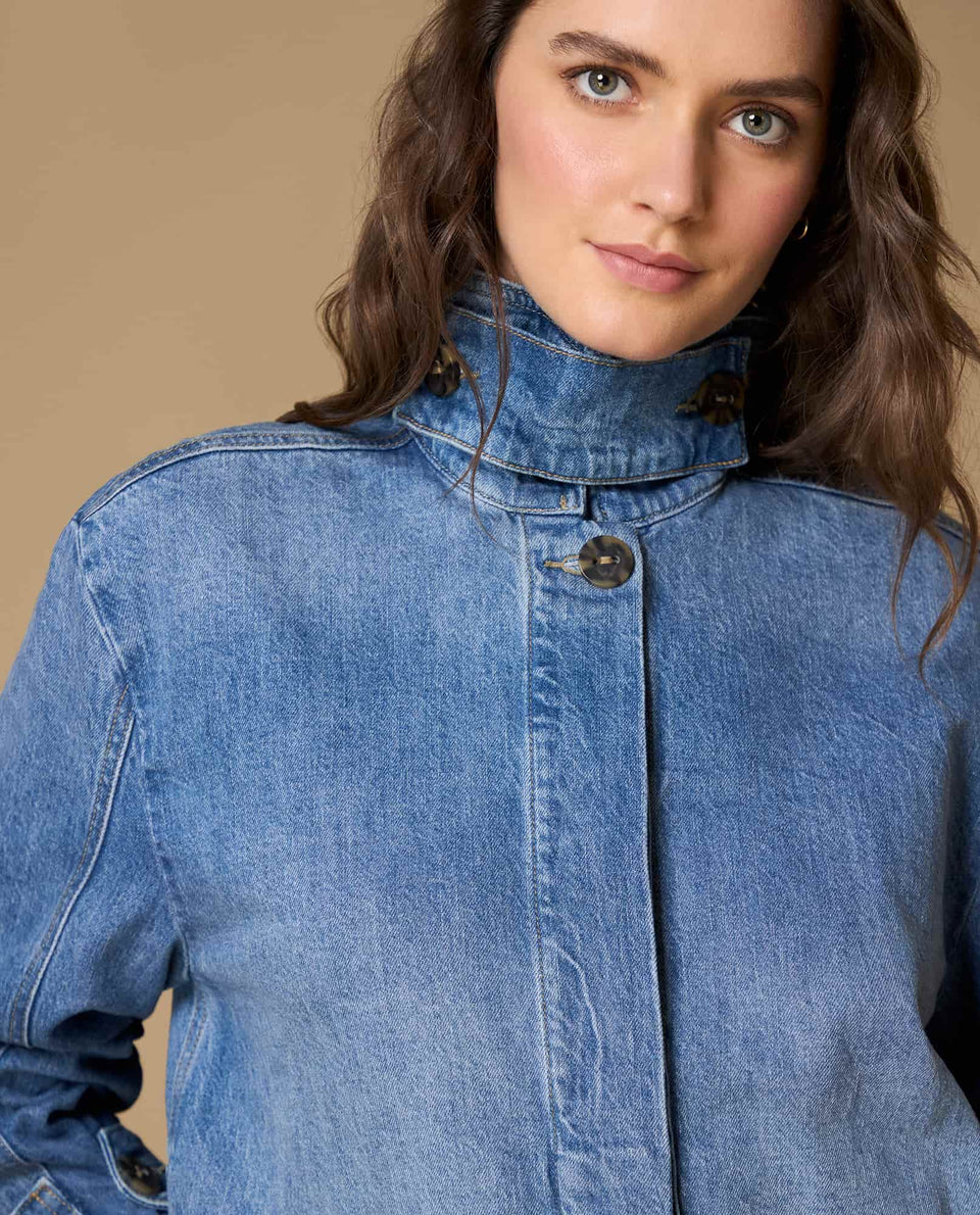Chaqueta denim cuello alto mujer - Azul 34_629H005_AZU174027_3