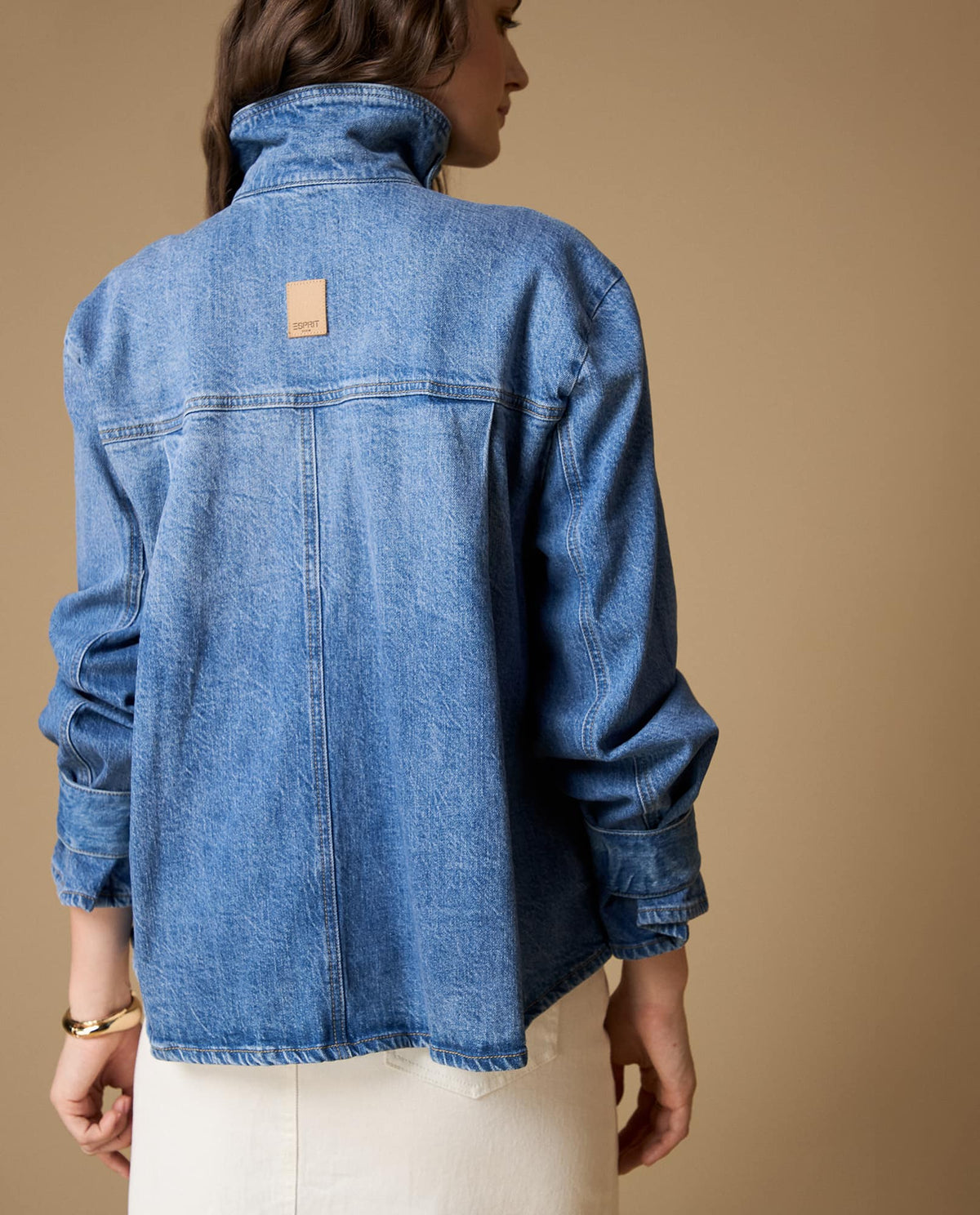 Chaqueta denim cuello alto mujer - Azul 34_629H005_AZU174027_5