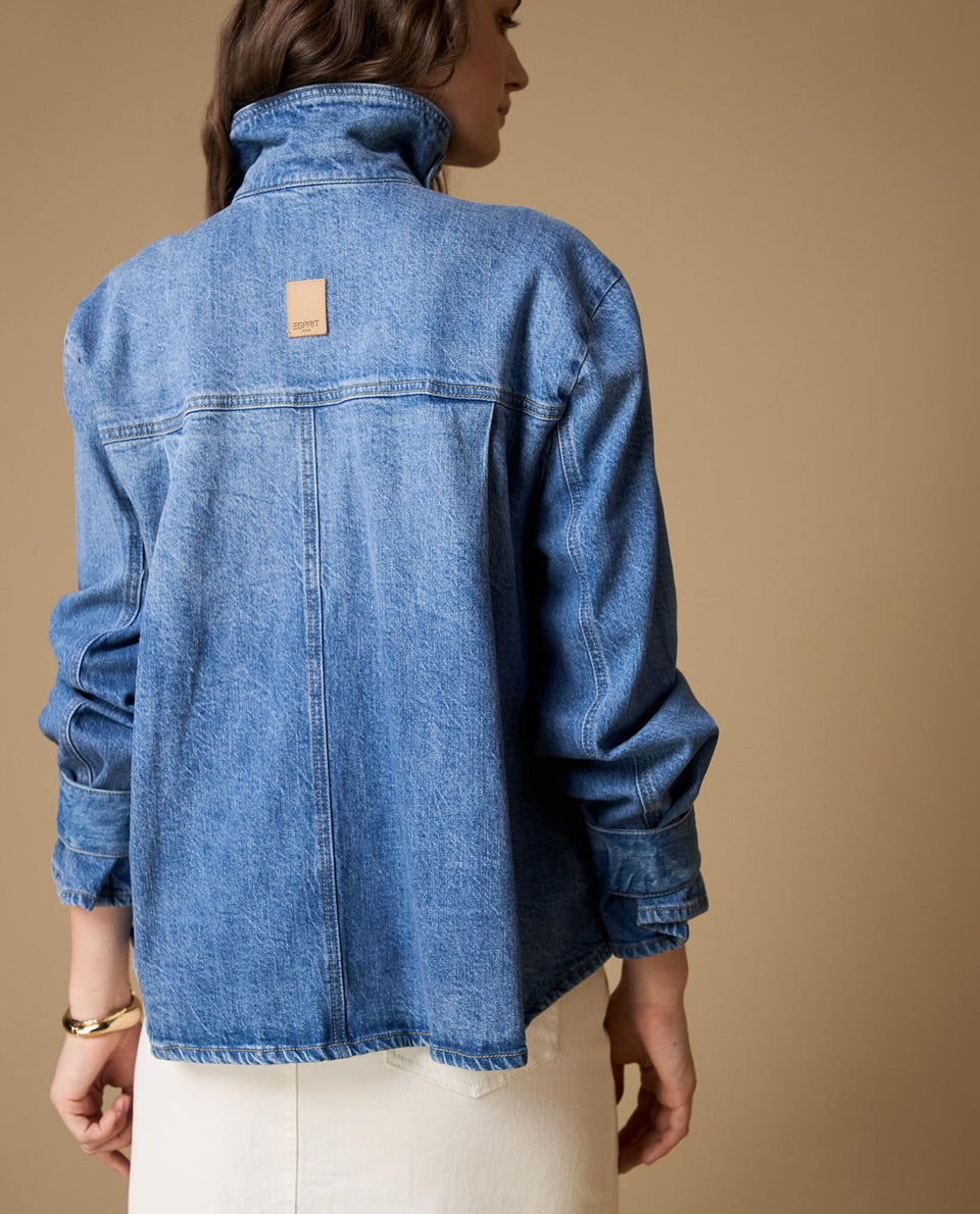 Chaqueta denim cuello alto mujer - Azul 34_629H005_AZU174027_5