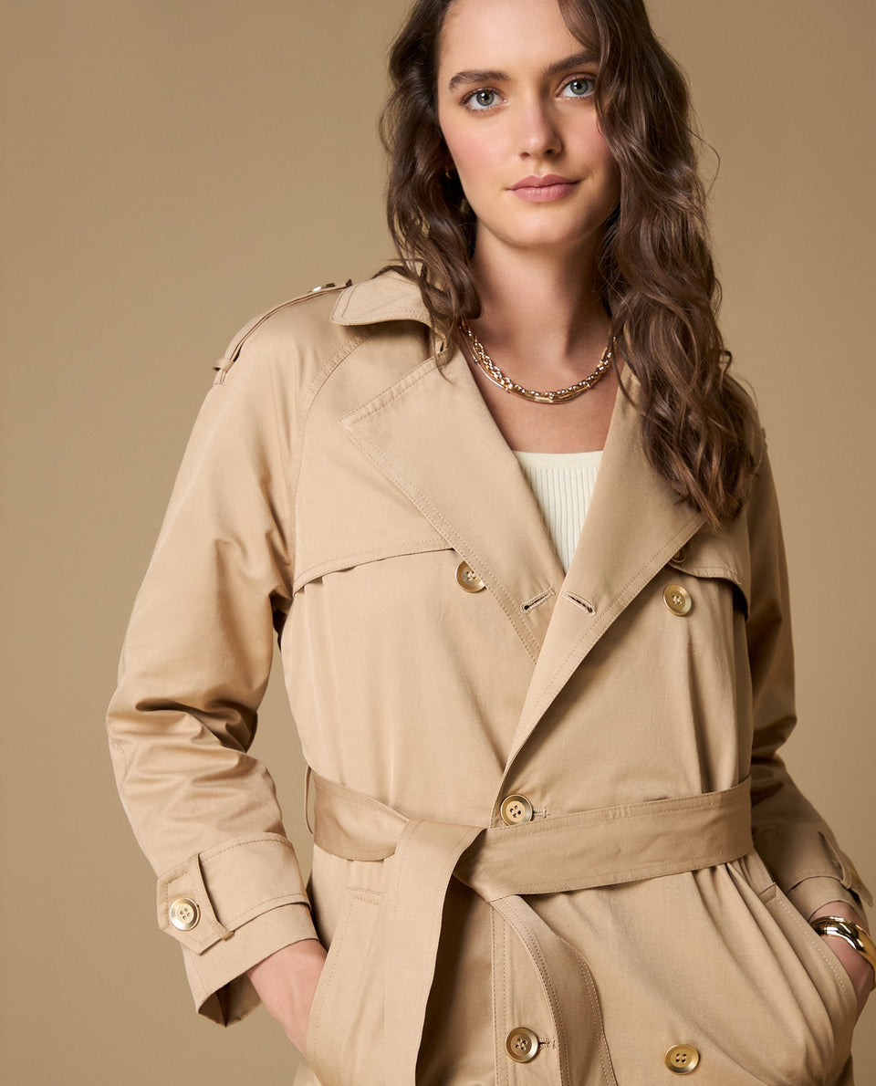 Abrigo largo cuello alto botones - Beige 34_629H200_BEI161010_3