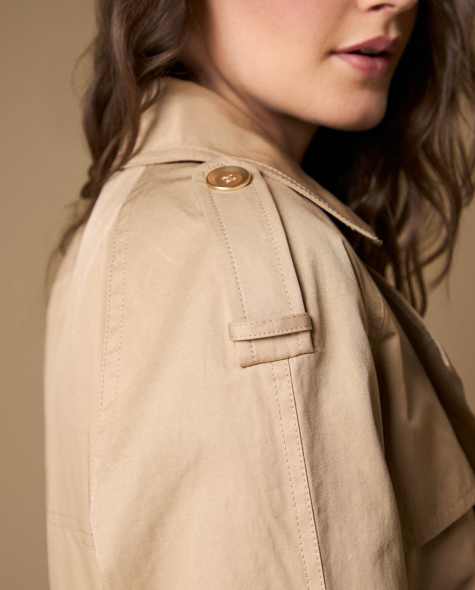 Abrigo largo cuello alto botones - Beige 34_629H200_BEI161010_4