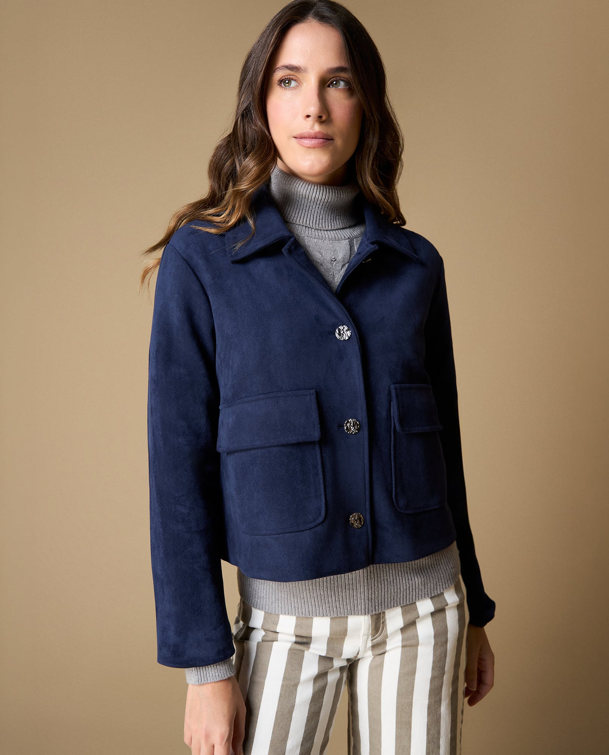Chaqueta estructurada cuello alto - Azul 34_629H213_AZU193921_0