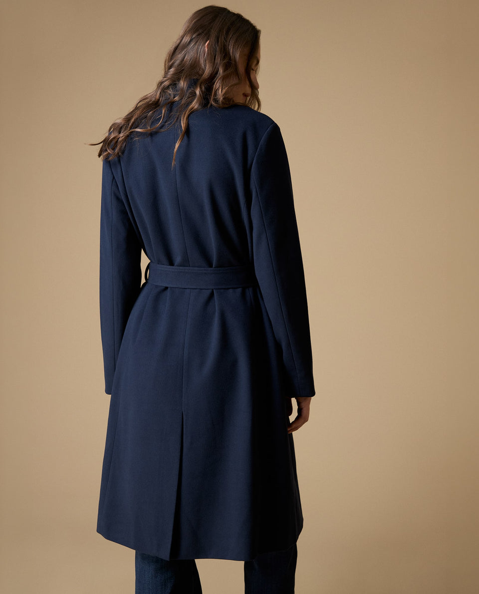 Abrigo clásico cuello alto mujer - Azul 34_629H214_AZU193921_5