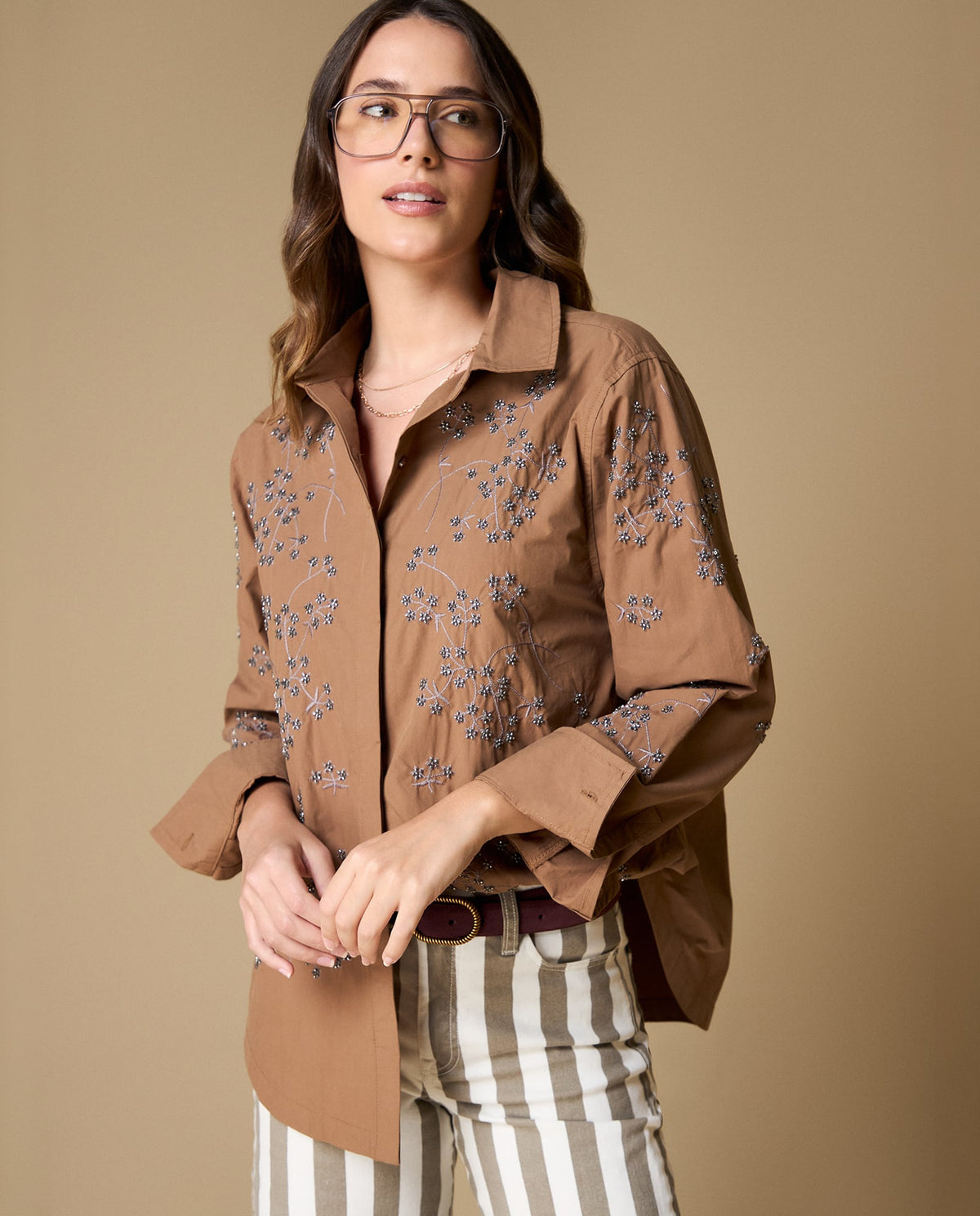 Sobrecamisa bordada manga larga - Cocoa 34_629H219_COC181020_0
