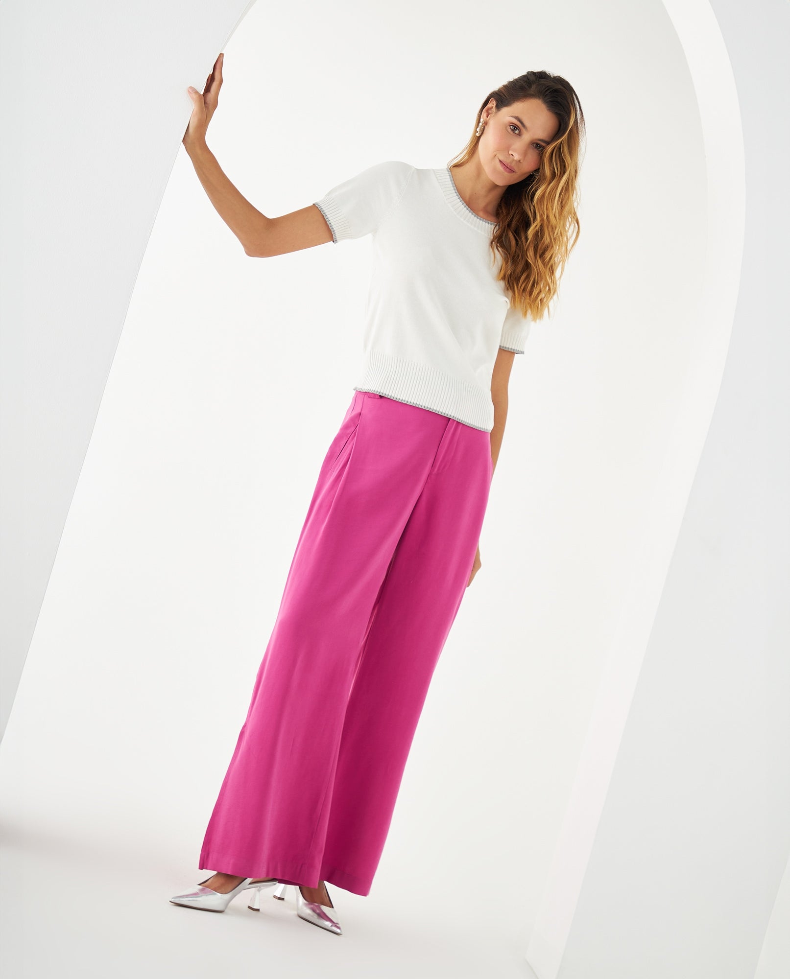Pantalón amplio con bolsillos para mujer - Rosa 34_631F004_ROS172031_0