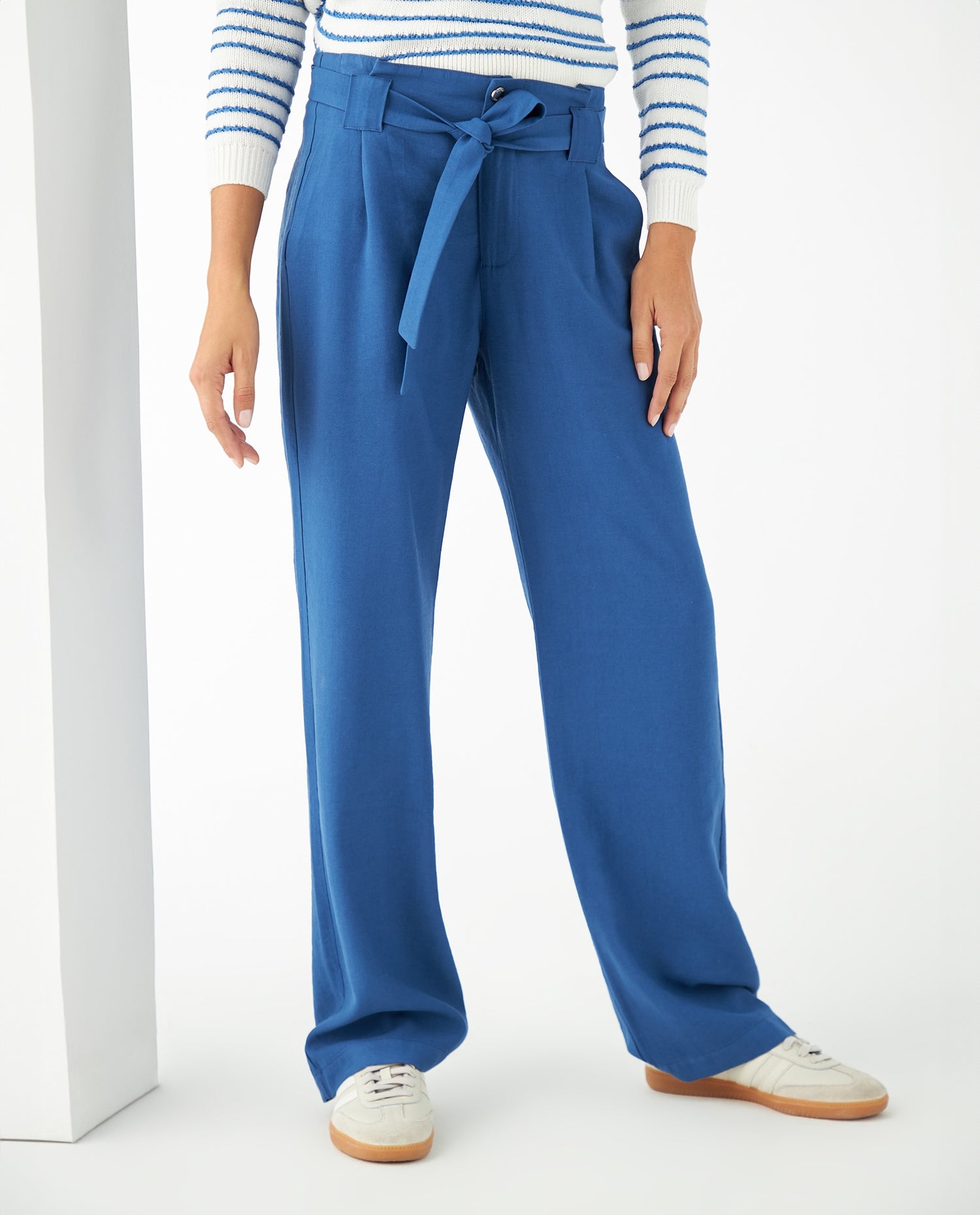 Pantalón con cinturón para mujer - Azul
