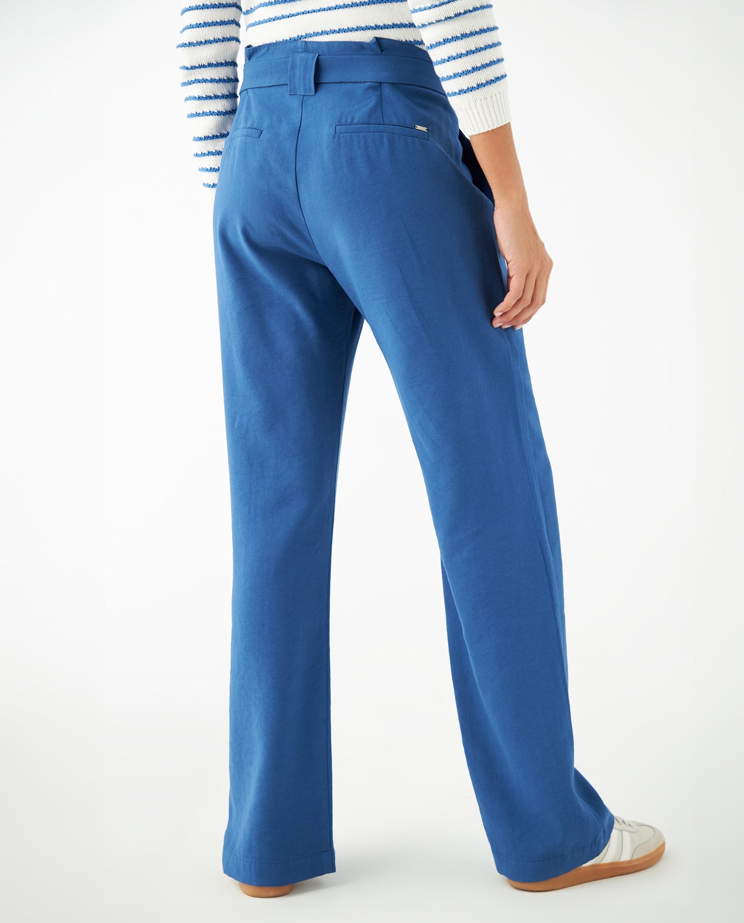 Pantalón con cinturón para mujer - Azul