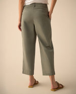 Pantalón clásico con bolsillos de ribete para mujer - Verde